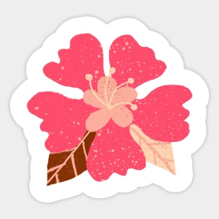 Hot pink hibiscus flower Sticker
